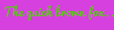 Image with Font Color 66BD2B and Background Color D640DE